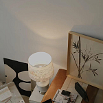 Настольная лампа с принтом на белом тканевом абажуре Roof Garden Lamp варинант исполнения - 7 | Loft Concept во Владивостоке