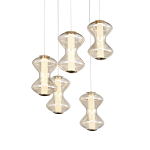 Люстра светодиодная с стеклянными волнообразными плафонами Amphora of Light варинант исполнения - 2 | Loft Concept во Владивостоке