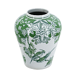 Ваза с зелеными цветочными и птичьими мотивами Vase Inspired by Nature варинант исполнения - 1 | Loft Concept во Владивостоке