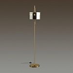 Торшер с круглым плафоном на высокой бронзовой ножке с вертикальным декором из металлических трубок Sohne варинант исполнения - 2 | Loft Concept во Владивостоке