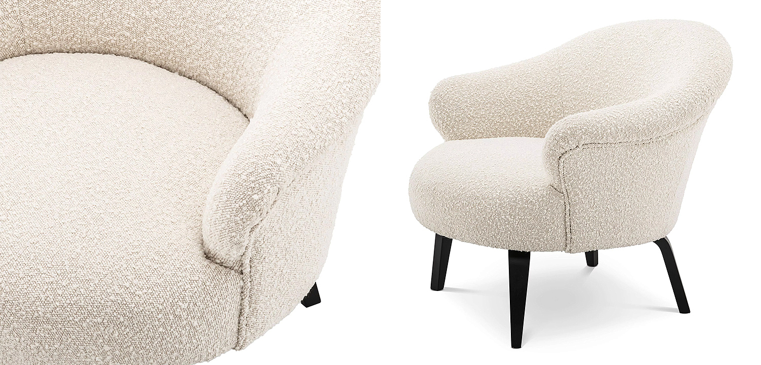 Кресло Eichholtz Chair Moretti Boucle Бежевый Черный Кресло Eichholtz Chair Moretti Boucle Бежевый Черный - Loft-Concept во Владивостоке