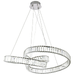 Подвесная люстра в виде изогнутых колец с хрустальным декором Ring Horizontal Oculus Chrome Light Chandelier варинант исполнения - 2 | Loft Concept во Владивостоке