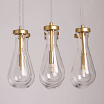 Люстра с 7-ю прозрачными плафонами из стекла в форме капли Lucid Rain  варинант исполнения - 6 | Loft Concept во Владивостоке