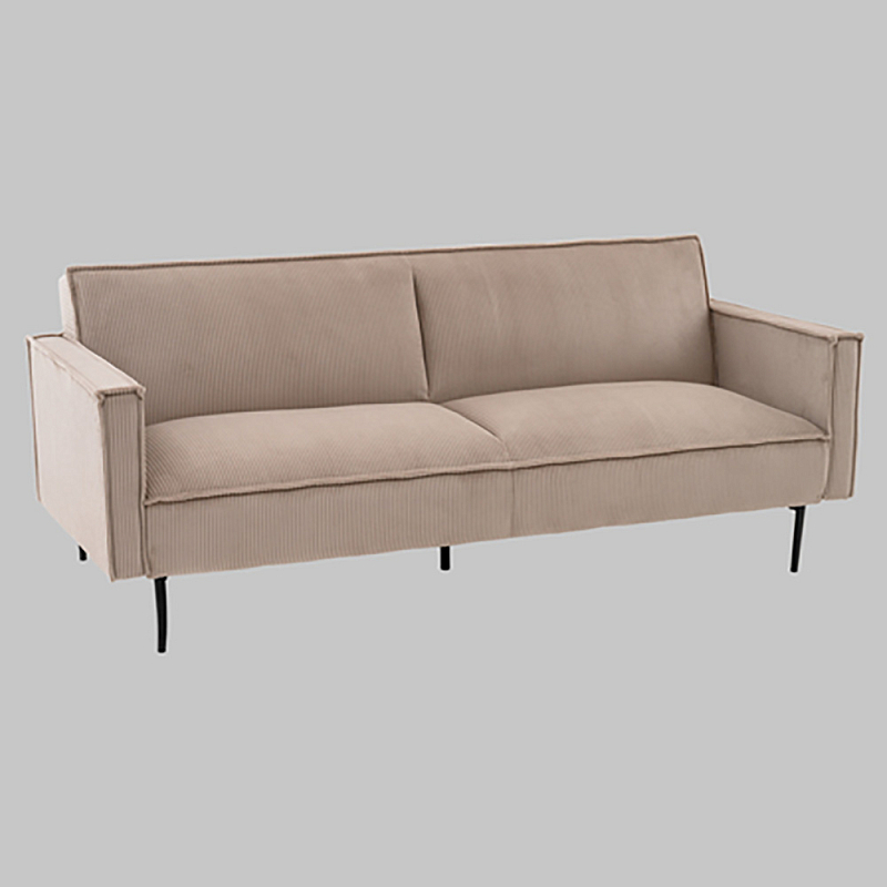 Диван современный вельветовый прямой Worcester Бежевый  Капучино  Черный во Владивостоке | Loft Concept 