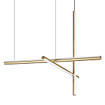 Люстра с 3-мя  пересекающимися цилиндрическими плафонами на тонких тросах Trumpet tube варинант исполнения - 1 | Loft Concept во Владивостоке