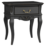 Тумба прикроватная черная из массива бука в стиле прованс Black Provence варинант исполнения - 1 | Loft Concept во Владивостоке