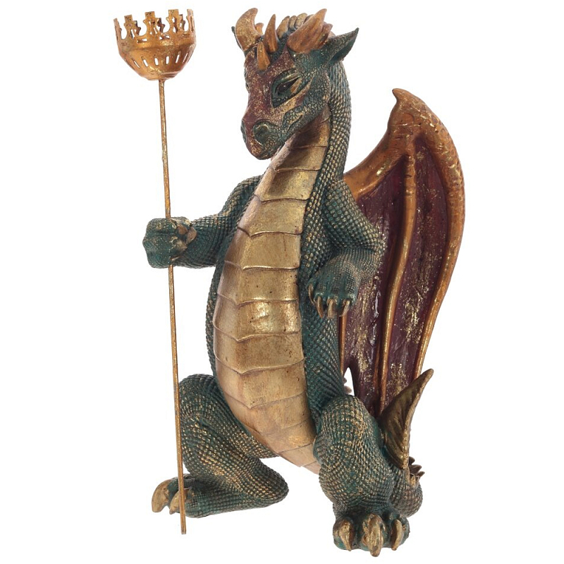 Подсвечник в виде дракона Dragon candlestick Green Brown Зеленый Коричневый Золотой Подсвечник в виде дракона Dragon candlestick Green Brown Зеленый Коричневый Золотой во Владивостоке | Loft Concept