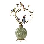 Подсвечник с декором из птиц на ветвях из фарфора с бронзовыми элементами Birds of Paradise варинант исполнения - 3 | Loft Concept во Владивостоке
