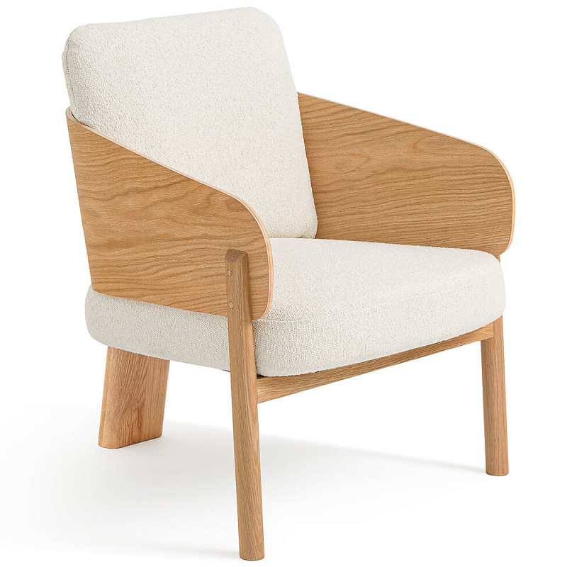Кресло с каркасом из массива дуба Gallin Chair Boucle Светлый дуб Молочный Кресло с каркасом из массива дуба Gallin Chair Boucle Светлый дуб Молочный во Владивостоке | Loft Concept