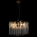 Люстра подвесная круглая в виде ветвей деревьев бронзового цвета с прозрачными подвесками-каплями Droplet Chandelier варинант исполнения - 4 | Loft Concept во Владивостоке