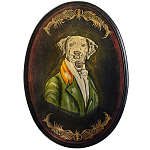 Картина в овальной раме Chinoiserie Grey Dog Portrait варинант исполнения - 1 | Loft Concept во Владивостоке