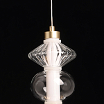 Подвесной светильник с вертикальной композицией из прозрачных и янтарных стеклянных шаров и ромбов Gabriel Scott Luna варинант исполнения - 9 | Loft Concept во Владивостоке