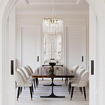 Люстра подвесная круглая в виде ветвей деревьев бронзового цвета с прозрачными подвесками-каплями Droplet Chandelier варинант исполнения - 7 | Loft Concept во Владивостоке