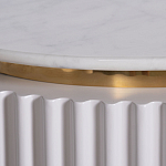 Тумбочка белая овальная с мраморной столешницей Thoroughbass варинант исполнения - 6 | Loft Concept во Владивостоке