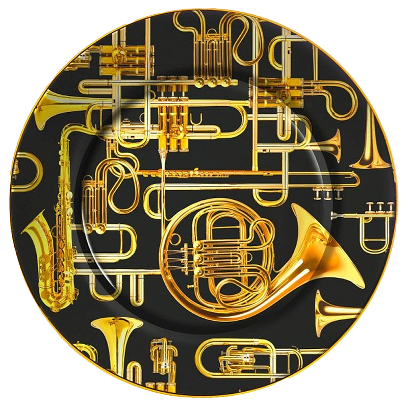 Тарелка Seletti Trumpets Черный Золотой Тарелка Seletti Trumpets Черный Золотой во Владивостоке | Loft Concept