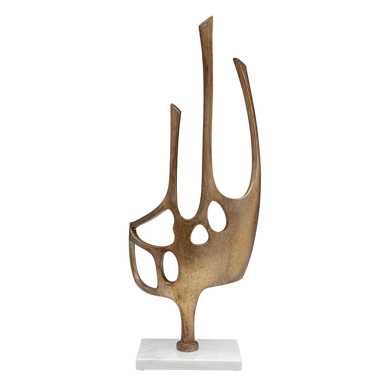 Аксессуар современный Абстракция Abstract Sculpture Brass Золотой Белый Мрамор Bianco во Владивостоке | Loft Concept 