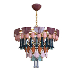 Люстра круглая с декором из разноцветных элементов в виде листьев Changing Seasons варинант исполнения - 7 | Loft Concept во Владивостоке