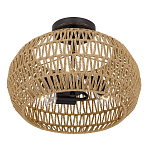 Потолочный светильник с плафоном из плетеного джута и черным каркасом Quoizel варинант исполнения - 3 | Loft Concept во Владивостоке