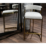 Стул барный букле бежевый с каркасом цвета матовое золото Tactility варинант исполнения - 6 | Loft Concept во Владивостоке