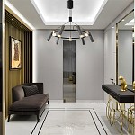 Люстра круглая с 9-ю цилиндрическими плафонами на магнитном креплении Bronze Concert варинант исполнения - 6 | Loft Concept во Владивостоке