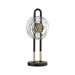 Настольная лампа черного цвета с круглым прозрачным стеклянным плафоном Virelia  варинант исполнения - 1 | Loft Concept во Владивостоке