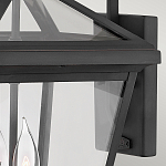 Настенный фонарь черного цвета с прозрачным стеклянным плафоном трапециевидной формы Hinkley варинант исполнения - 5 | Loft Concept во Владивостоке