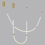 Подвесной светильник с 3-мя изогнутыми плафонами и белыми декоративными шариками PEARLS Suspension варинант исполнения - 3 | Loft Concept во Владивостоке