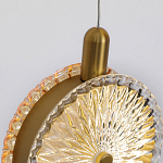 Подвесной светильник с плафонами из рельефного стекла Peony Glass Bronze Six варинант исполнения - 3 | Loft Concept во Владивостоке