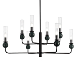 Люстра с 8-ю плафонами в форме стеклянных трубок и мраморных декоративных элементов Montreal варинант исполнения - 2 | Loft Concept во Владивостоке