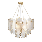 Люстра с многослойным эффектом из овальных элементов из непрозрачного стекла Conformation варинант исполнения - 2 | Loft Concept во Владивостоке