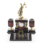 Настольный письменный набор из яшмы с часами в подарочной упаковке Manager Organizer варинант исполнения - 1 | Loft Concept во Владивостоке