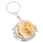 Зеркало брелок карманное двухстороннее из натурального камня Оникс Silver Stone Mirrors варинант исполнения - 4 | Loft Concept во Владивостоке