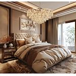 Люстра каскадная с подвесками в форме колец Galaxy of Light варинант исполнения - 9 | Loft Concept во Владивостоке