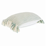 Чехол на подушку мятного цвета с бахромой и объемным узором Ethnic mix варинант исполнения - 1 | Loft Concept во Владивостоке