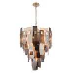 Люстра с многослойными стеклянными панелями янтарного и дымчатого цвета Textured Glass Chandelier варинант исполнения - 1 | Loft Concept во Владивостоке