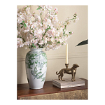 Ваза высокая с зелеными цветочными и птичьими мотивами Vase Inspired by Nature варинант исполнения - 3 | Loft Concept во Владивостоке