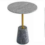 Кофейный столик круглый из мрамора серый Reliable Foundation варинант исполнения - 2 | Loft Concept во Владивостоке