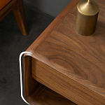 Прикроватная деревянная тумба с ящиком и нишей для хранения Moon Walnut Furniture варинант исполнения - 3 | Loft Concept во Владивостоке
