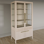 Витрина Primo со стеклянными фасадами и буфетом шпон Светлый дуб варинант исполнения - 3 | Loft Concept во Владивостоке