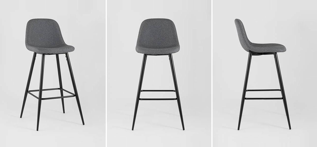 Барный Стул Archie Chair Серая Рогожка Барный Стул Archie Chair Серая Рогожка - Loft-Concept во Владивостоке