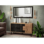 Зеркало настенное прямоугольное цвета угольный камень Stone Effect варинант исполнения - 2 | Loft Concept во Владивостоке