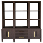 Модульный стеллаж Primo из трех составных элементов Темный орех варинант исполнения - 1 | Loft Concept во Владивостоке