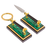 Настольный письменный набор из малахита с декором в виде лошади Leader Organizer варинант исполнения - 6 | Loft Concept во Владивостоке