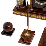 Настольный письменный набор с часами из природного камня обсидиана Royal Set варинант исполнения - 5 | Loft Concept во Владивостоке