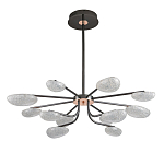 Люстра черного цвета с 12-ю прозрачными плафонами овальной формы Iona chandelier варинант исполнения - 1 | Loft Concept во Владивостоке