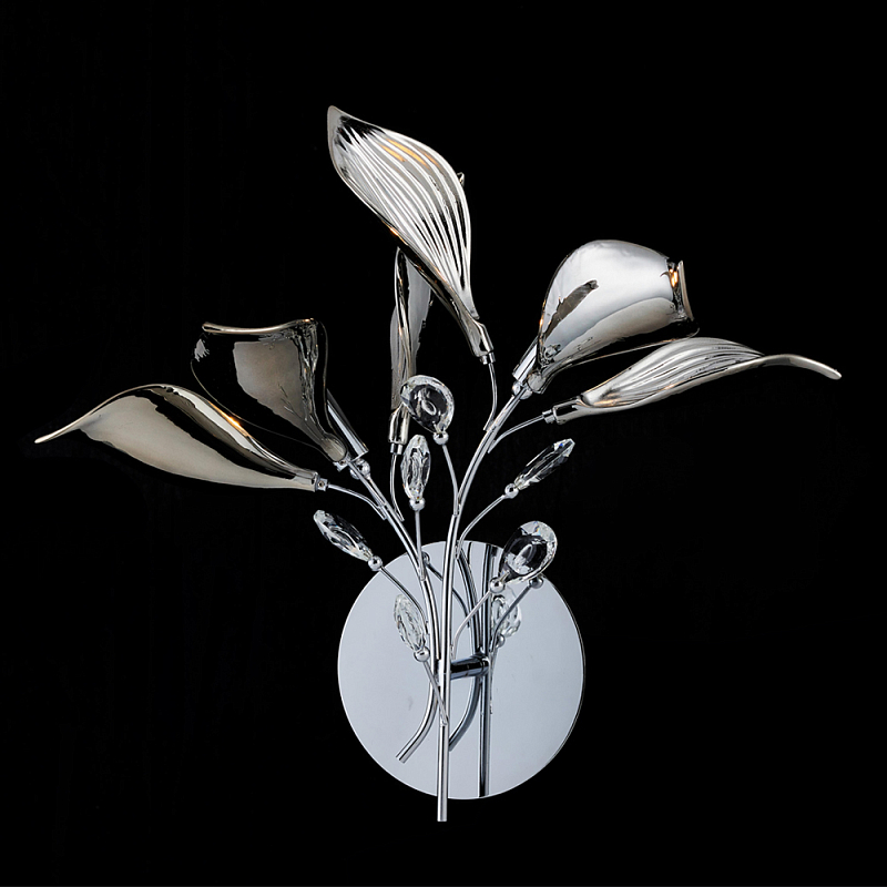 Бра с декором в виде листьев Silver Bouquet Хром Бра с декором в виде листьев Silver Bouquet Хром во Владивостоке | Loft Concept