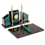 Настольный письменный набор из змеевика с часами Successful Leader варинант исполнения - 2 | Loft Concept во Владивостоке