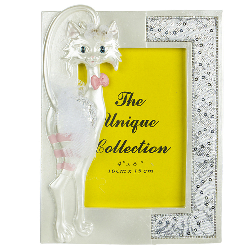 Фоторамка детская Childhood Corner Pink Cat Серебряный во Владивостоке | Loft Concept 