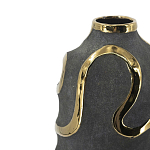 Ваза с золотыми акцентными полосами на черном матовом фоне Accent Tape варинант исполнения - 4 | Loft Concept во Владивостоке