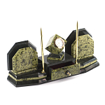 Настольный письменный набор из змеевика с часами и таблетницей Successful Leader варинант исполнения - 2 | Loft Concept во Владивостоке